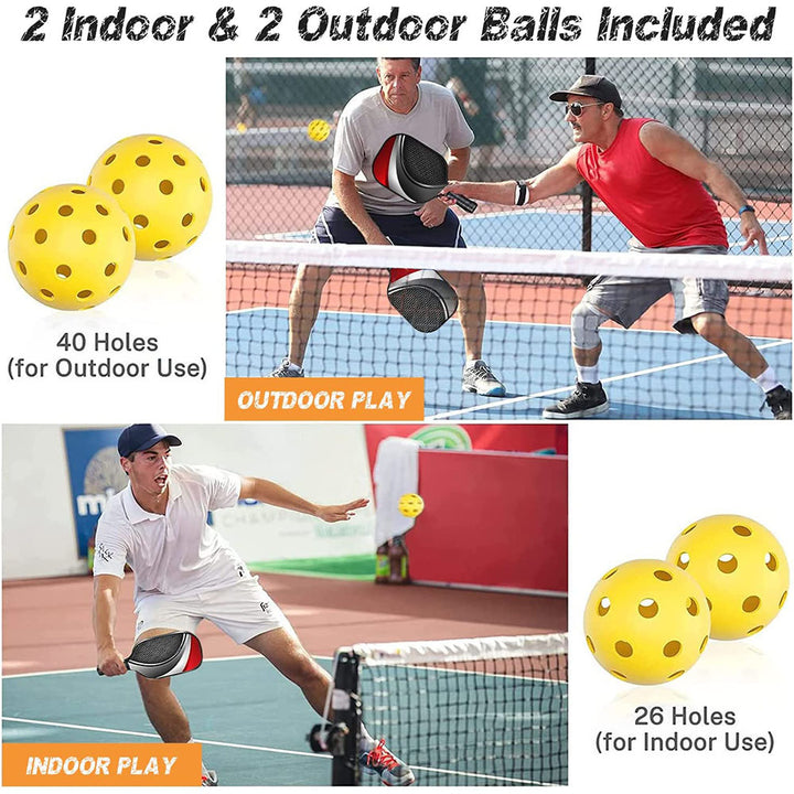 Bubble Hall Fiberglass Pickleball Paddle Set - Vibrant Design for Enhanced Gameplay