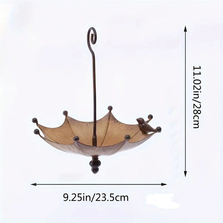 Umbrella-Shaped Bird Feeder - Metal Hanging Garden Decoration