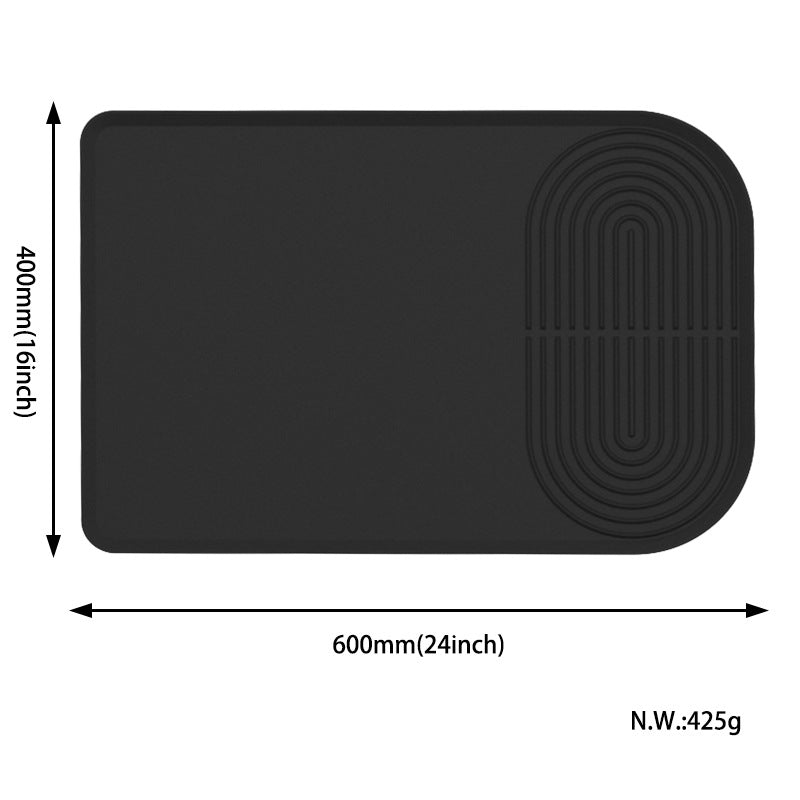 Black Silicone Coffee Machine Mat – Waterproof, Anti-Slip, and Durable Countertop Protector