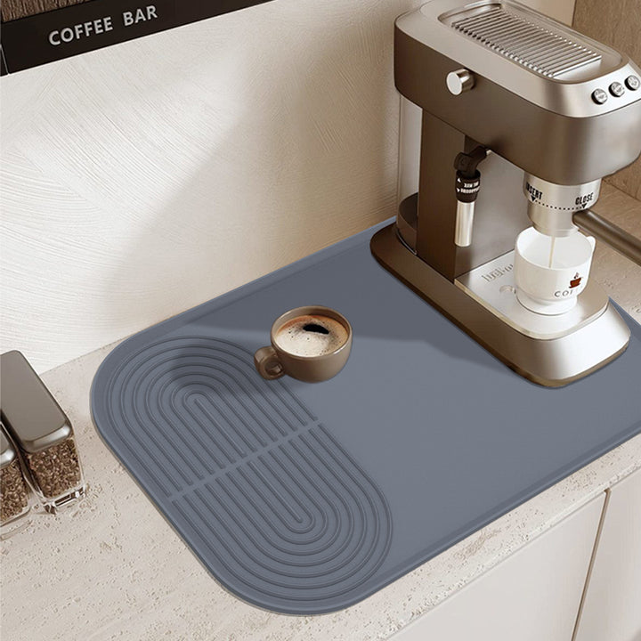 Black Silicone Coffee Machine Mat – Waterproof, Anti-Slip, and Durable Countertop Protector