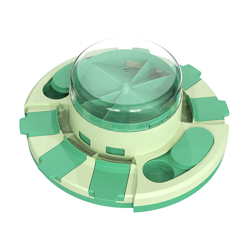 Green Interactive Dog Puzzle Toy - Press and Feed Slow Feeder with Treat Dispenser