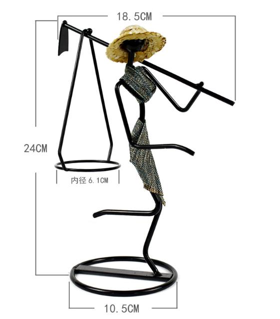 Long Golden Dress Modern Iron Art Candle Holder - Stylish Decorative Candle Stand for Living Room, Dining Room, and Study