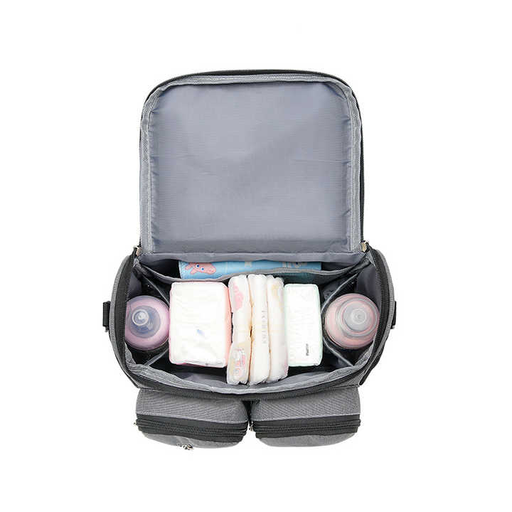 Grey Universal Stroller Organizer Bag - Multi-Pocket Hanging Storage Bag for Baby Essentials