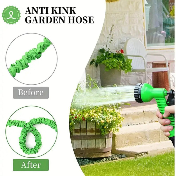 22m Anti-Kink Expandable Garden Hose - Flexible, Tangle-Free Water Hose with Adjustable Spray Nozzle