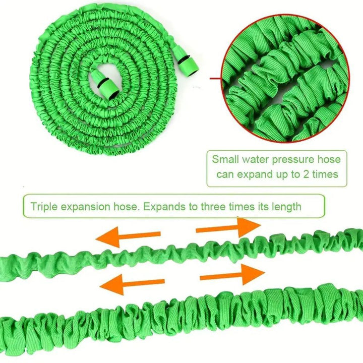 22m Anti-Kink Expandable Garden Hose - Flexible, Tangle-Free Water Hose with Adjustable Spray Nozzle