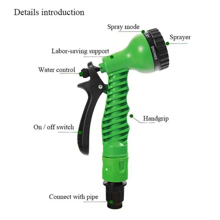 22m Anti-Kink Expandable Garden Hose - Flexible, Tangle-Free Water Hose with Adjustable Spray Nozzle