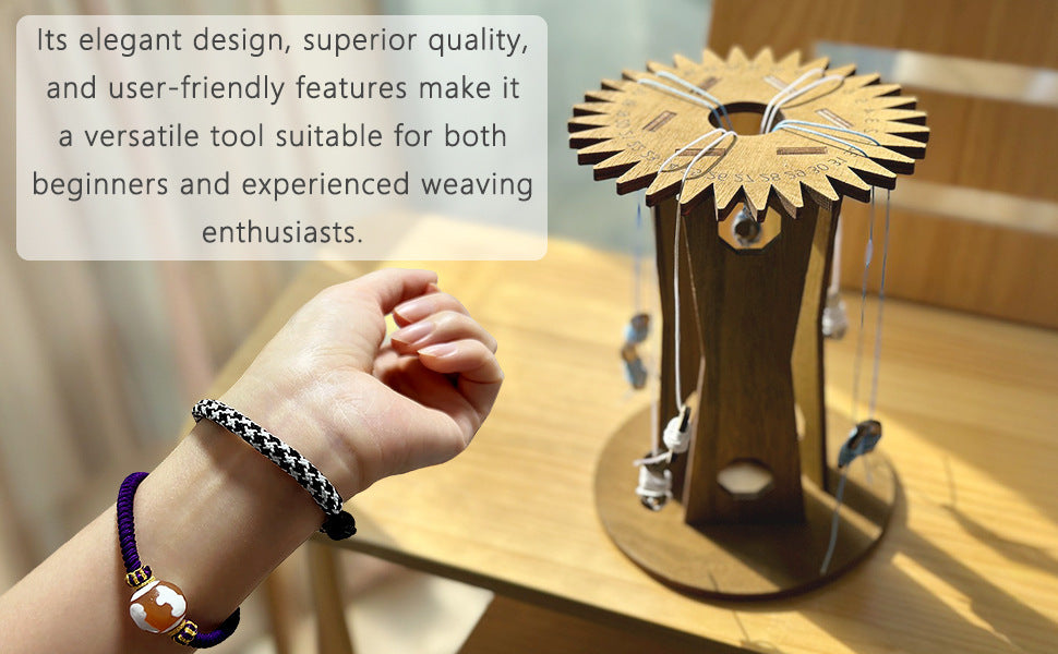 Wooden Kumihimo Marudai Stand – Craft Tool for Braiding and Creative Cord Making