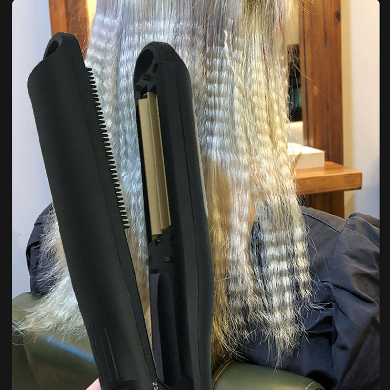 Silver Automatic Hair Crimper - Professional Ceramic Hair Styling Tool for Cornrow and Textured Waves