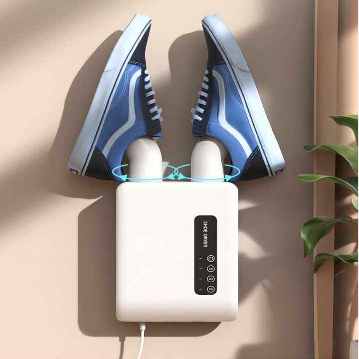 White Wall-Mounted Intelligent Shoe Dryer - 360° Warm Air Fast Drying System with Constant Temperature