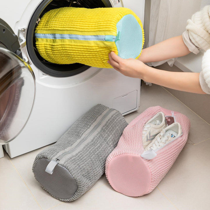 Yellow Shoe Laundry Bags - Mesh Protective Washing Bags for Shoes with Zipper Design