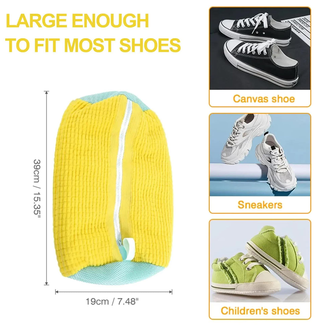 Yellow Shoe Laundry Bags - Mesh Protective Washing Bags for Shoes with Zipper Design