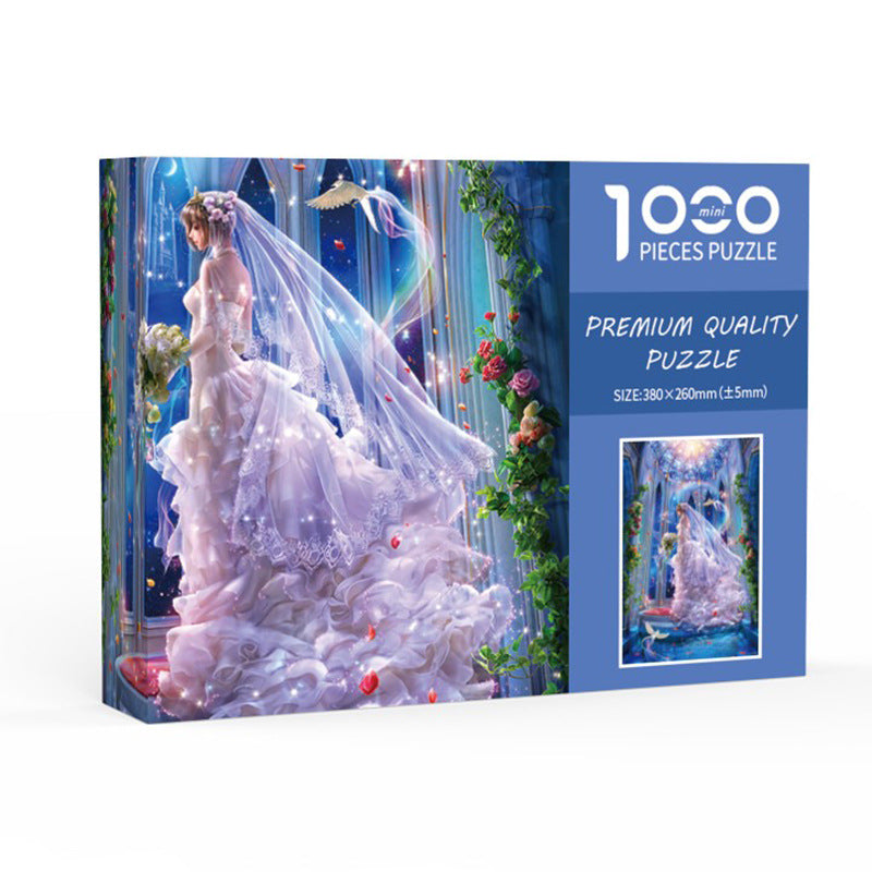 Wedding Girl DIY 1000-Piece Paper Puzzle - Creative Educational Toy for Family Fun