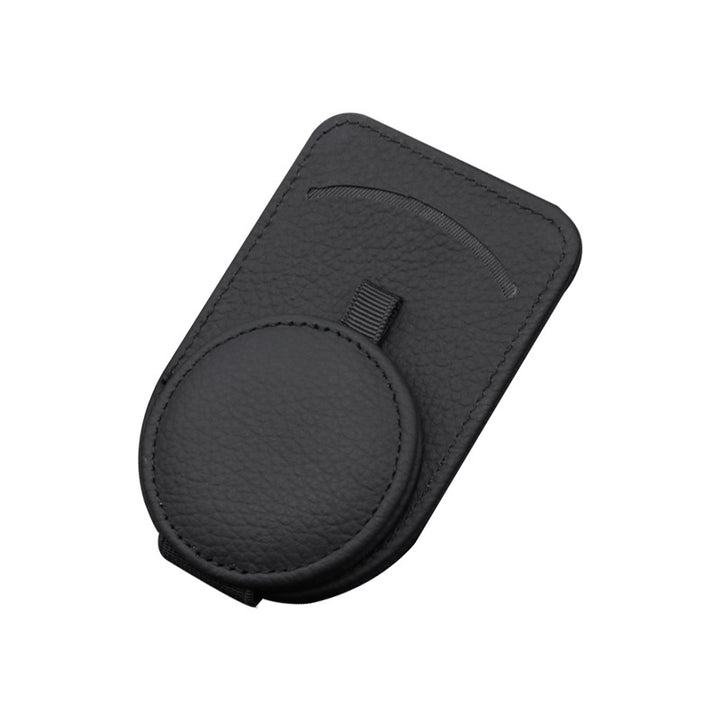 Black Multifunctional Car Sun Visor Glasses Clip with Card Holder - Compact and Convenient