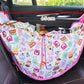 White Car Back Seat Organizer Hammock - Portable Storage Solution