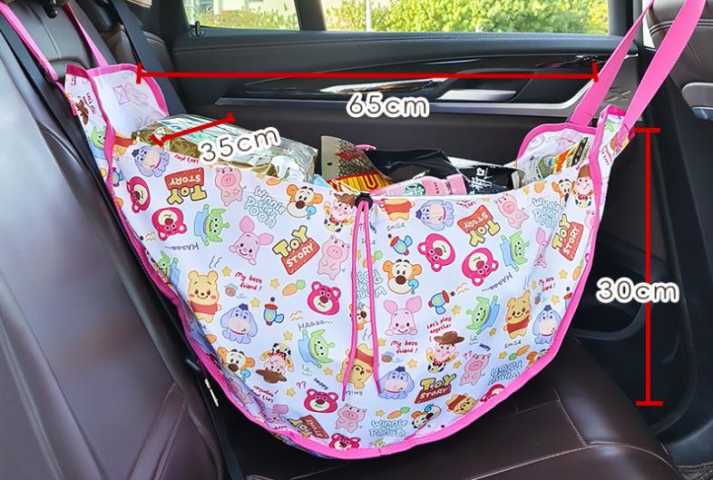 White Car Back Seat Organizer Hammock - Portable Storage Solution