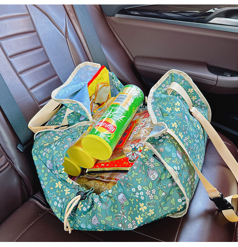 White Car Back Seat Organizer Hammock - Portable Storage Solution