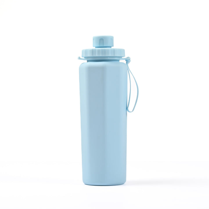 Blue 600ml Silicone Collapsible Water Bottle - Portable and Eco-Friendly Hydration Solution