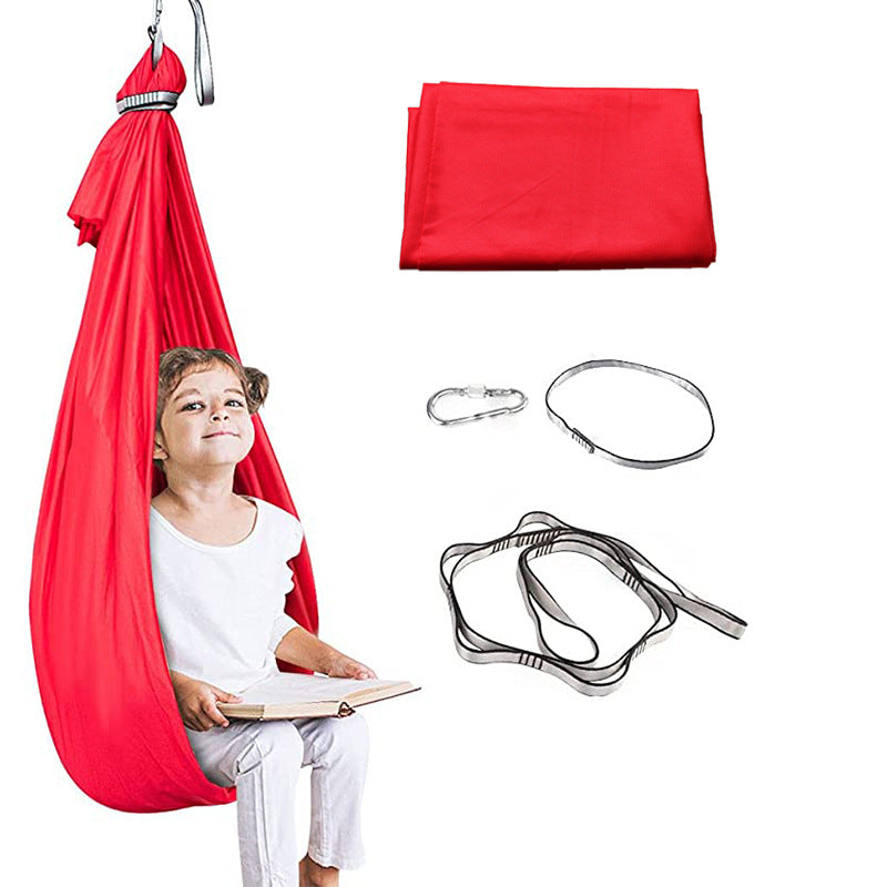 Red Kids' Outdoor Hanging Swing Pod Chair - Comfortable & Durable Hammock for Play