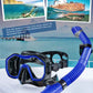 Black Professional Snorkeling Mask and Dry-Top Snorkel Set