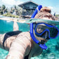 Black Professional Snorkeling Mask and Dry-Top Snorkel Set