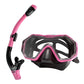 Pink Black Professional Snorkeling Mask and Dry-Top Snorkel Set