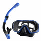 Blue Professional Snorkeling Mask and Dry-Top Snorkel Set