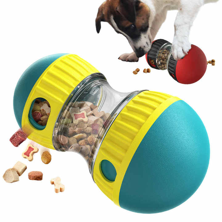 Red Interactive Dog Slow Feeder Toy - Food Dispenser Ball for Healthy Digestion