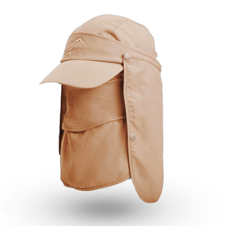 Khaki UV Protection 4-in-1 Outdoor Sun Hat with Removable Flaps