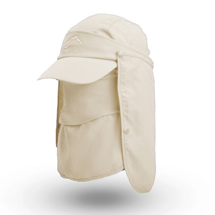 Beige UV Protection 4-in-1 Outdoor Sun Hat with Removable Flaps