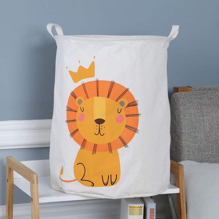 Lion Canvas Laundry Storage Basket with Adorable Animal Designs