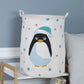 Penguins Canvas Laundry Storage Basket with Adorable Animal Designs