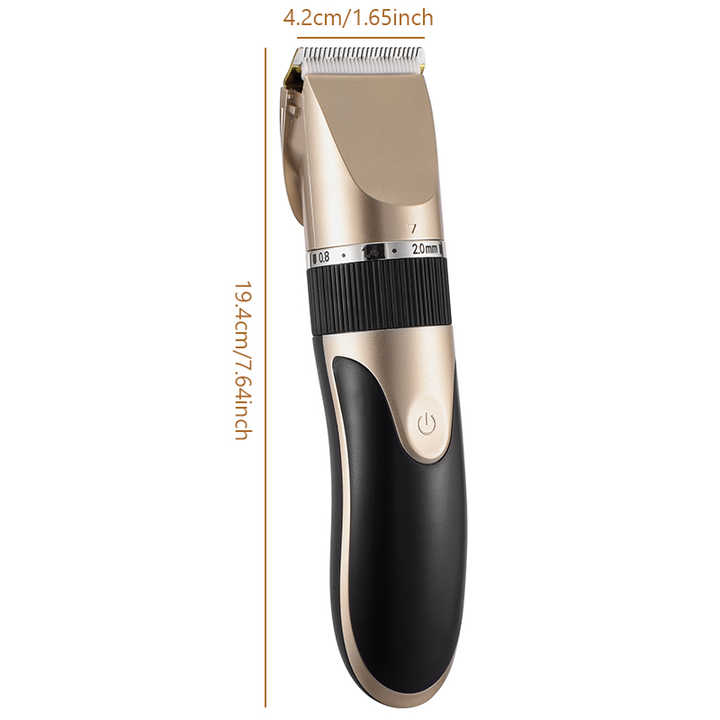 Gold Rechargeable Pet Hair Clipper with Adjustable Blades