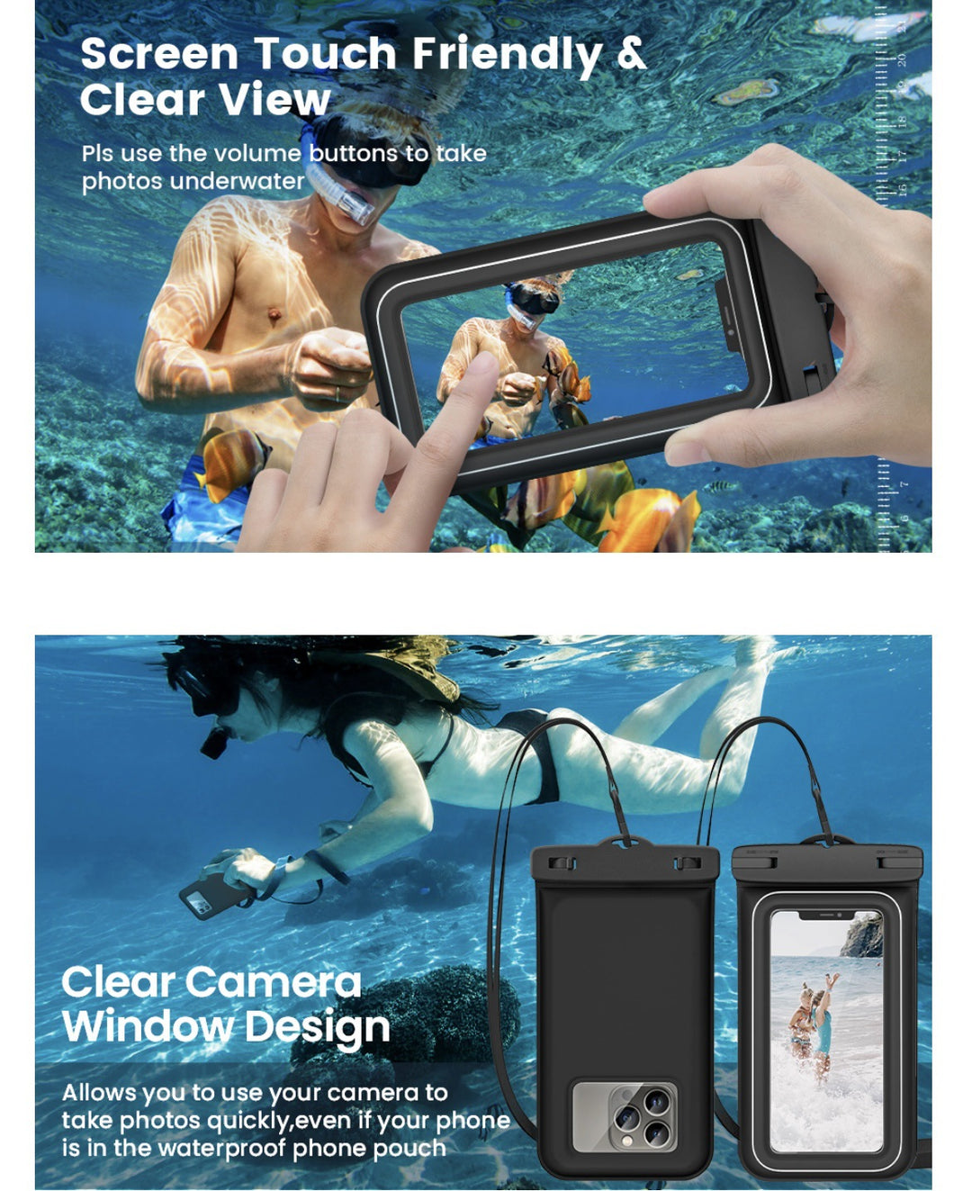 Black Floating Waterproof Phone Pouch - Secure and Durable