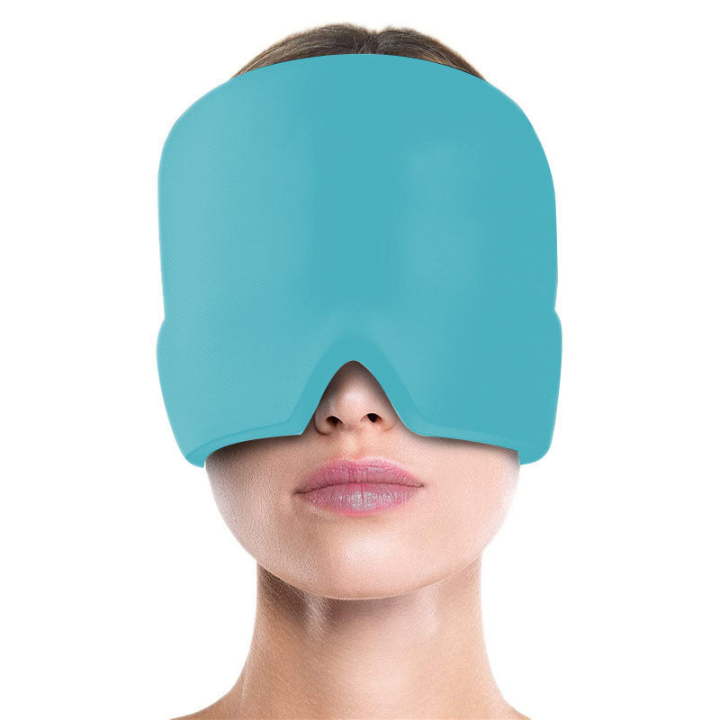 Blue Hot & Cold Therapy Gel Mask - Reusable, Soothing Facial and Head Relief Wrap