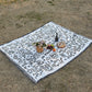 Black And White Graffiti Bohemian Style Outdoor Picnic Blanket - 130*180cm Decorative Throw