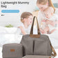 Grey Multi-functional Baby Diaper Bag with Changing Mat - Travel & Stroller-Friendly Design