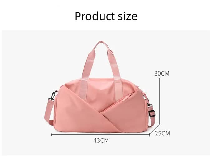 Pink Stylish Gym Travel Bag with Shoe Compartment, Lightweight and Durable Design