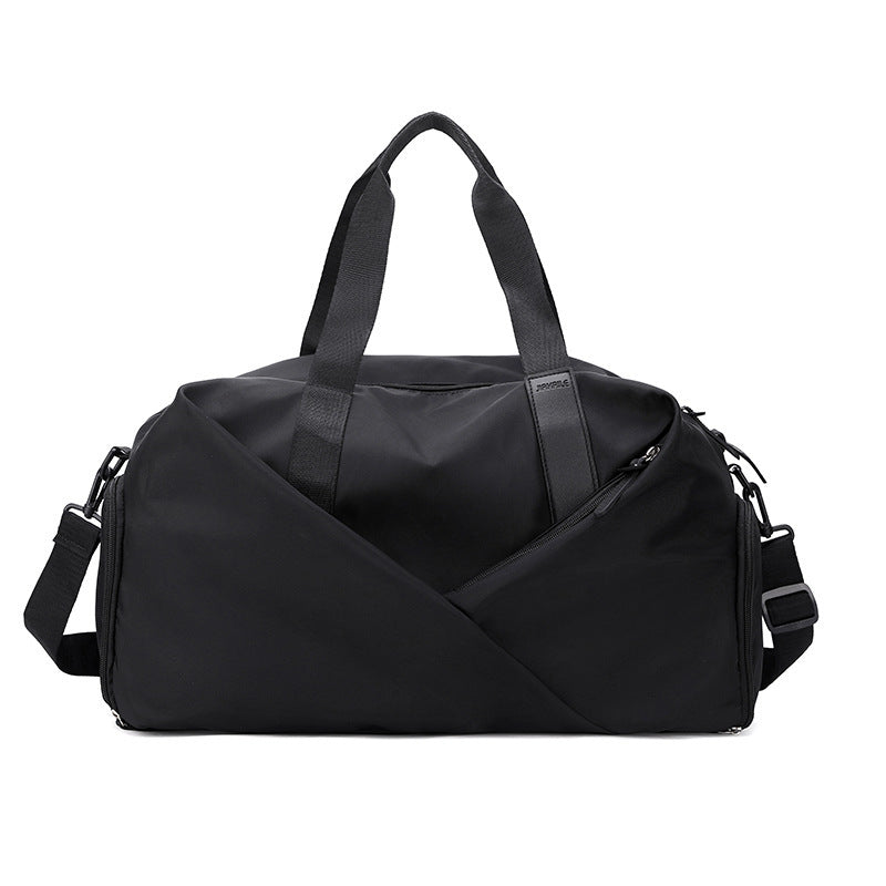 Black Stylish Gym Travel Bag with Shoe Compartment, Lightweight and Durable Design