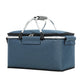 Nevy Blue Portable Aluminum Foil Insulated Picnic Basket with Zipper Lid, 40x20x23cm