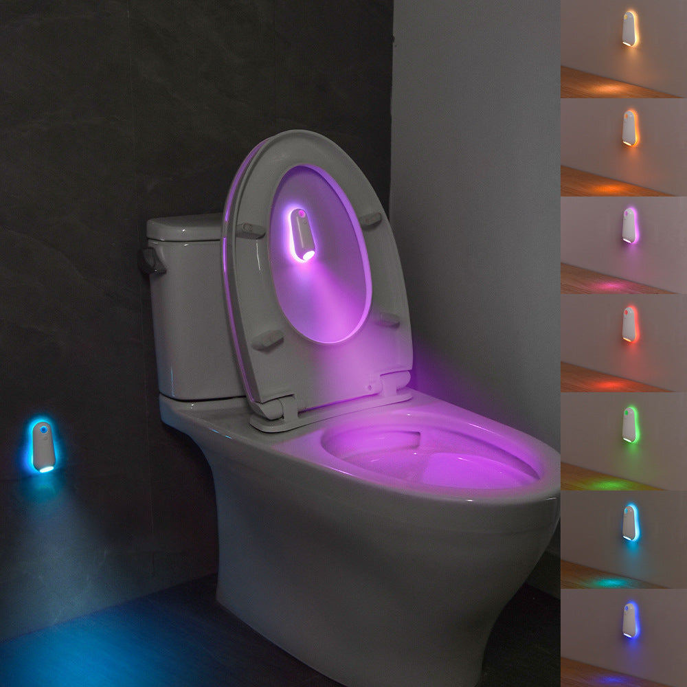 2 PCS LED Motion Sensor Toilet Night Light - 8-Color Adjustable Glow with Modern Design