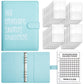 Blue 100-Day Savings Challenge Cash Binder with Tracker and Refillable Notebook