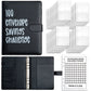 Black 100-Day Savings Challenge Cash Binder with Tracker and Refillable Notebook