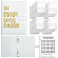 White 100-Day Savings Challenge Cash Binder with Tracker and Refillable Notebook