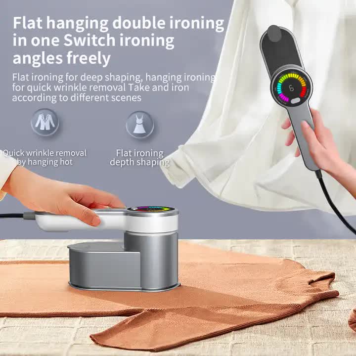 Grey Portable Handheld Garment Steamer | Mini Steam Iron for Home & Dorm Use | Compact Clothes Steaming Iron