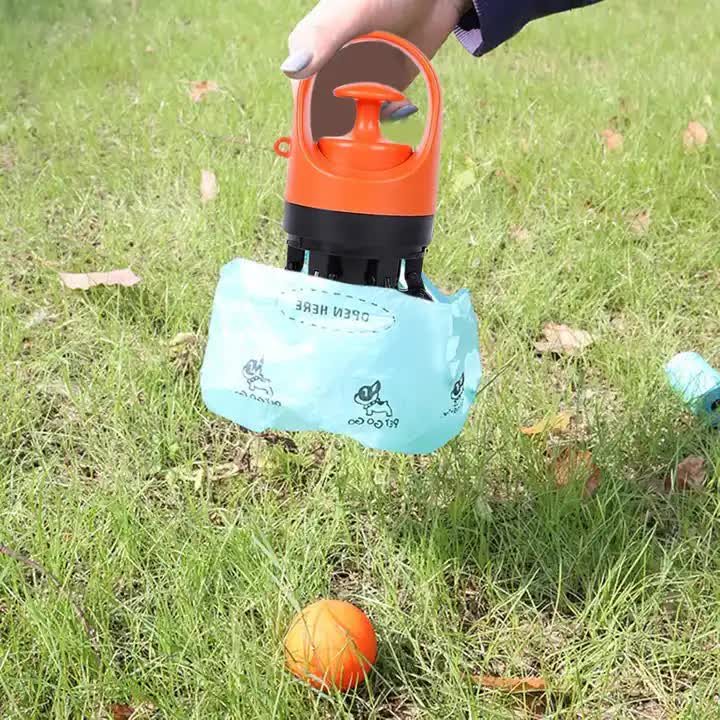 Blue Portable Dog Poop Scooper – Outdoor Pet Waste Picker, Six-Claw Dog Waste Tool for Easy Clean-Up, Travel-Friendly