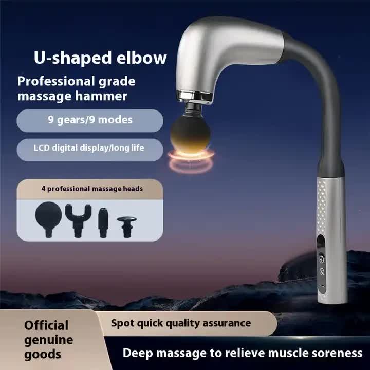 Black Electric Elbow Fascia Gun for Body/Head Relief Portable Silent Body Fatigue Reliever Hot Selling Massager