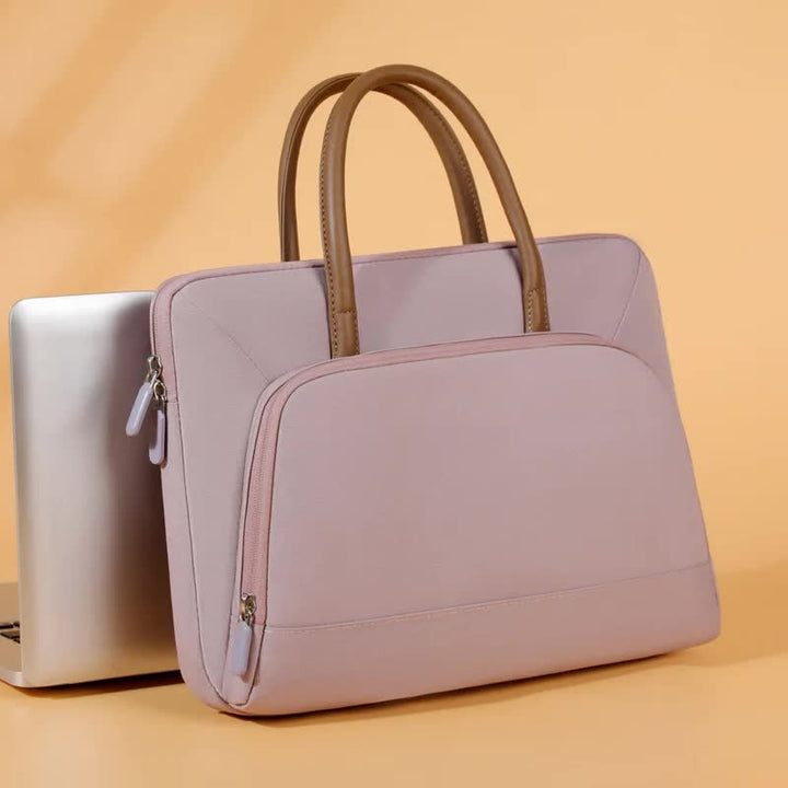 Pink Simple & Stylish Laptop Bag - Elegant Notebook Carrier for Students, Professionals, and Gift Purposes