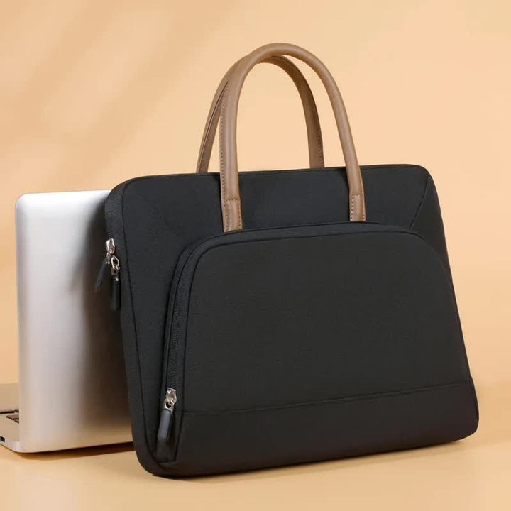 Black Simple & Stylish Laptop Bag - Elegant Notebook Carrier for Students, Professionals, and Gift Purposes