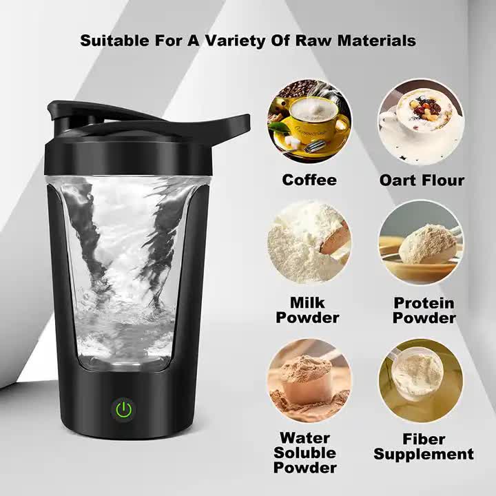 White USB Rechargeable Automatic Stirring Cup - Leak-Proof, Temperature Resistant, and Shockproof Electric Coffee and Protein Mixer