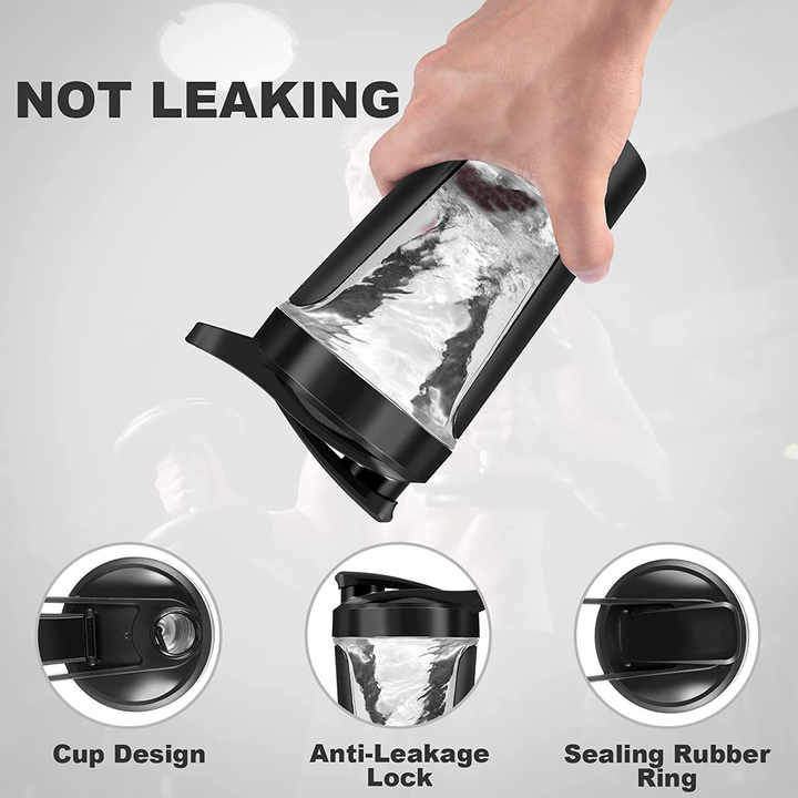 Black USB Rechargeable Automatic Stirring Cup - Leak-Proof, Temperature Resistant, and Shockproof Electric Coffee and Protein Mixer